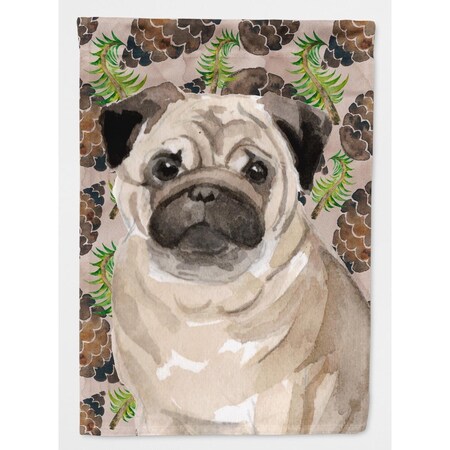 Carolines Treasures Fawn Pug Pine Cones Flag Canvas - House Size BB9601CHF